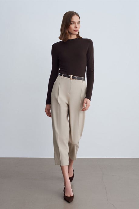 Dames Slim-fit Geribbelde Halflange Coltrui - Image 5