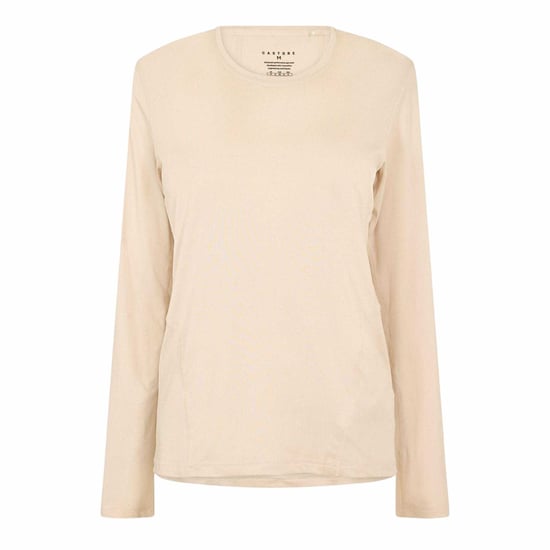 Castore Dames-T-shirt met lange mouwen en 'Movement'-opdruk (Beige) - Image 1