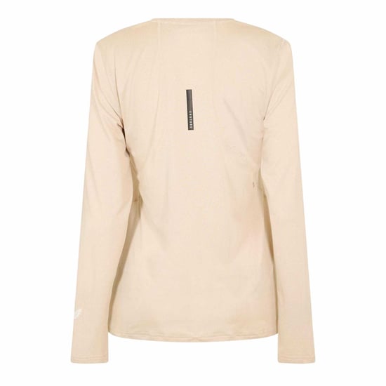 Castore Dames-T-shirt met lange mouwen en 'Movement'-opdruk (Beige) - Image 2