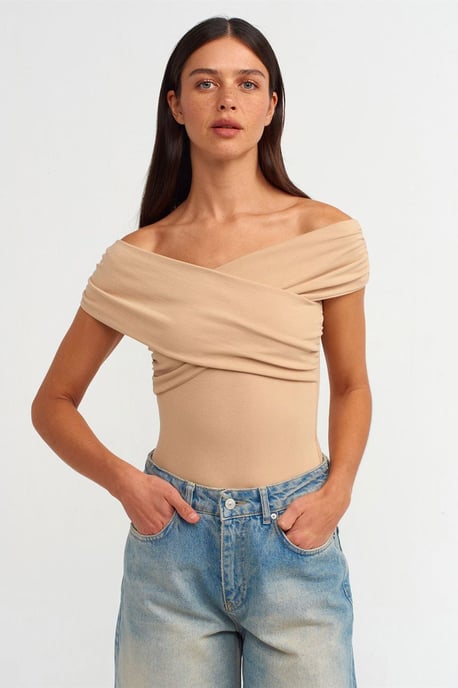 Dames Slanke Off-shoulder Tricot Jumpsuit - Image 1