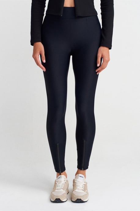 High-Waisted Skinny Leggings met Ritsdetails - Image 4