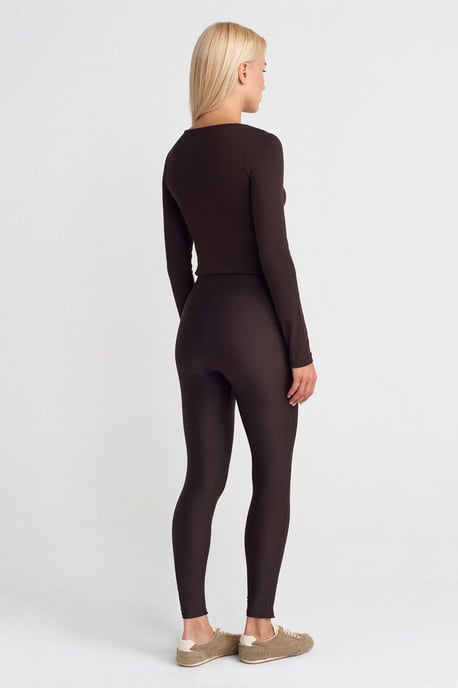 Hoge Taille Skinny Legging met Ritssluiting Detail - Image 2