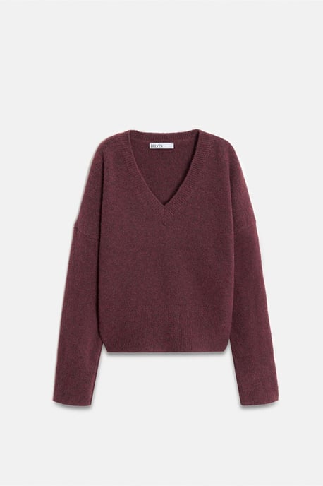 Dames V-hals Geribbelde Breisweater - Image 6