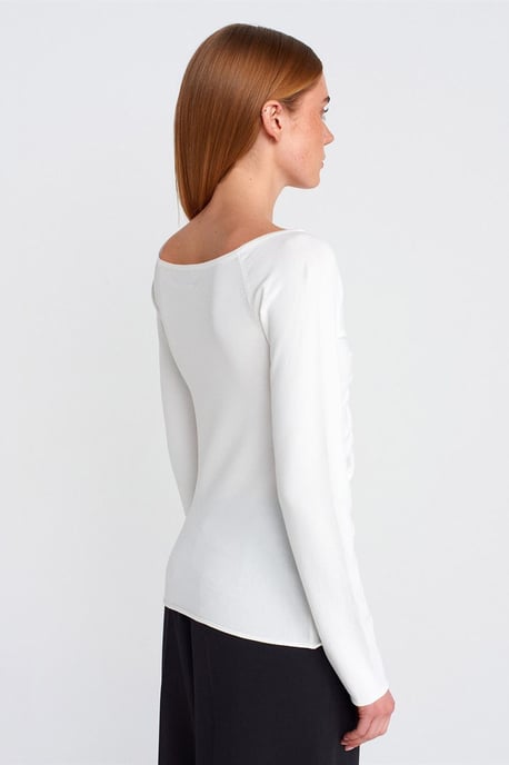 Dames Slim Fit Geribde V-hals Trui - Image 2