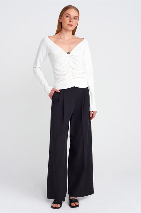 Dames Slim Fit Geribde V-hals Trui - Image 3