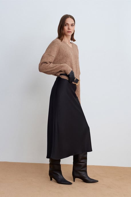 Dames V-hals Ribbels Breiselsweater - Image 2