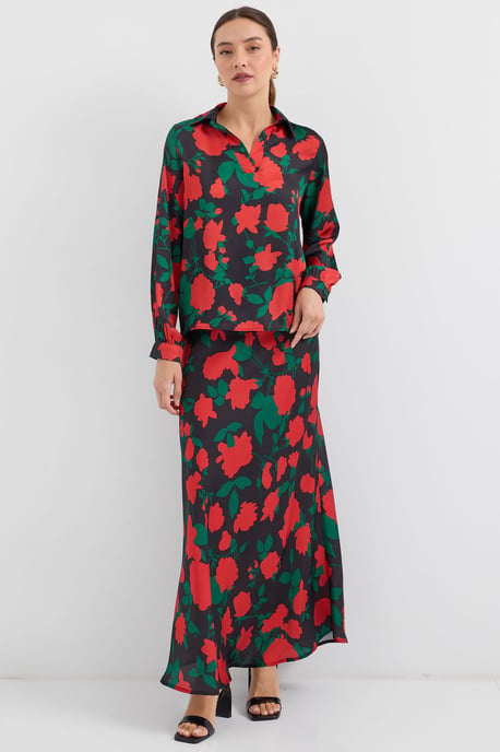 Lange Mouwen Bloemige Twee-delige Co-ord Set - Image 1