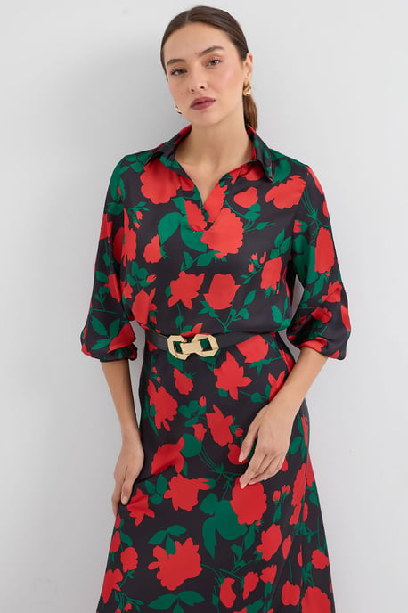 Lange Mouwen Bloemige Twee-delige Co-ord Set - Image 4