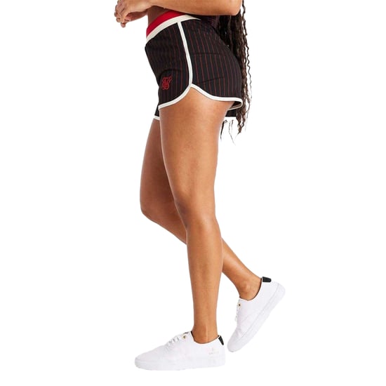 SikSilk Dames/Dames Pinstripe Athletic Basketbal Shorts (Zwart, Rood) - Image 4