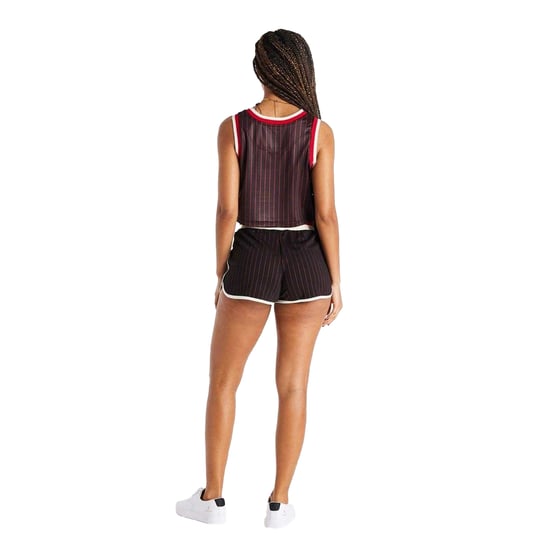 SikSilk Dames/Dames Pinstripe Athletic Basketbal Shorts (Zwart, Rood) - Image 5
