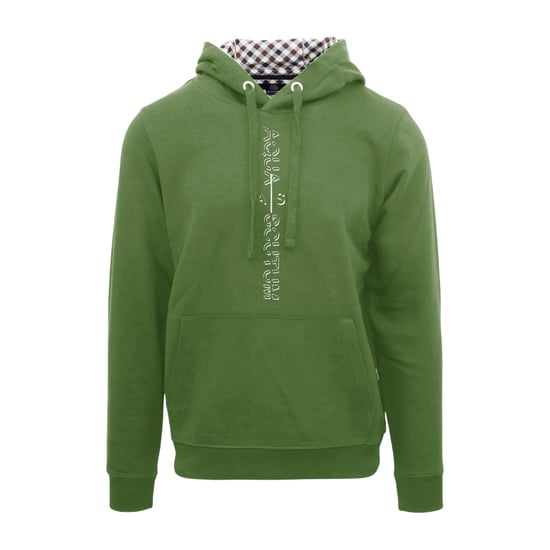 Aquascutum Heren Lettering Pullover Hoodie (Militair Groen) - Image 1
