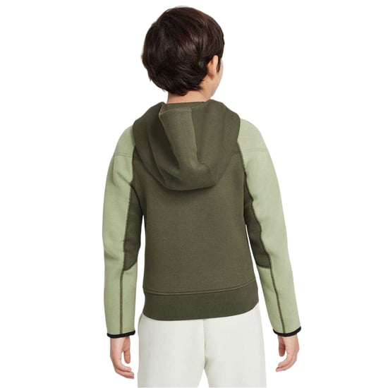 Nike Technische fleece-hoodie met doorlopende rits voor kinderen (Leger Khaki) - Image 2