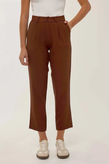 Hoge taille geplooide pijpbroek - Image 2