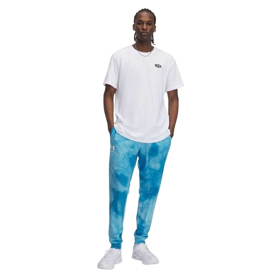 Under Armour Heren Rival Badstof Tie Dye Joggers (Blauw) - Image 1