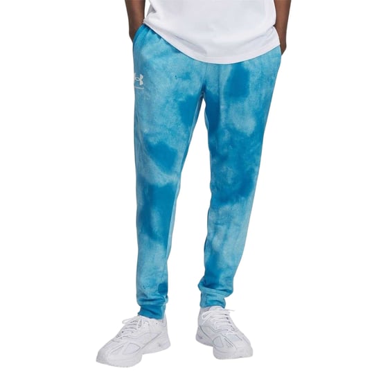 Under Armour Heren Rival Badstof Tie Dye Joggers (Blauw) - Image 2