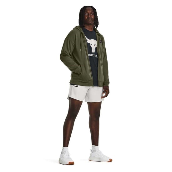 Under Armour Heren Project Rock Relaxed Fit Full Zip Hoodie (Groen) - Image 5