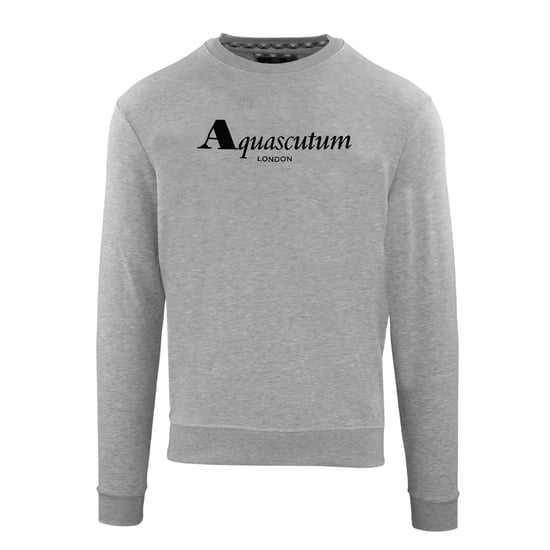 Aquascutum Sweatshirt met vet geribbeld logo voor volwassenen (Grijs) - Image 1