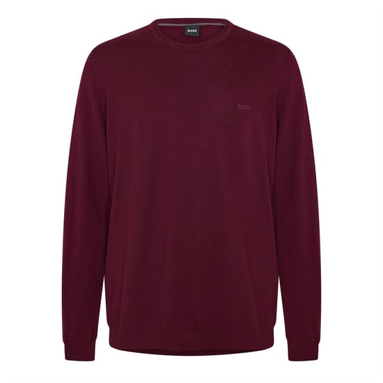 Boss Heren Crew Neck Regular Sweatshirt met lange mouwen (Donkerrood) - Image 1