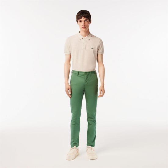 Lacoste Heren Biologisch Katoenen Slanke Chino (Groen) - Image 1
