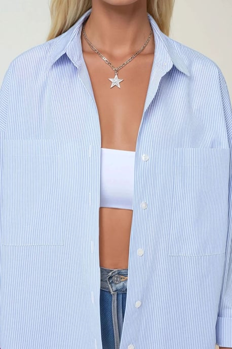 Gestreepte Regular Fit Lange Mouw Zachte Shirt - Image 4