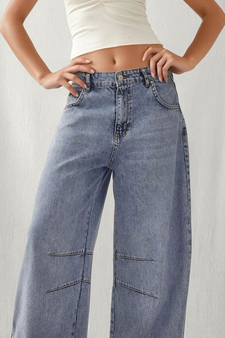Mid Rise Barrel Jeans - Image 2
