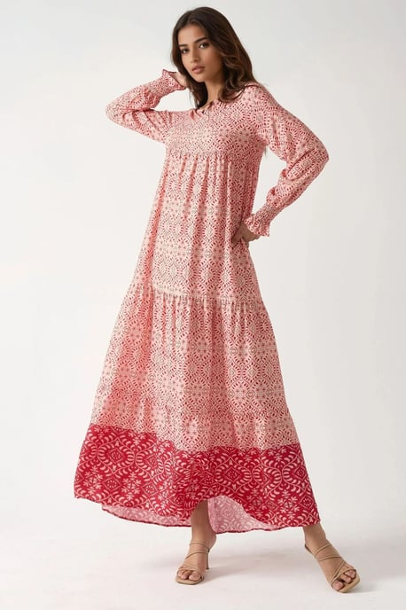 Geprinte Viscose Maxi Jurk met Ronde Hals - Image 3