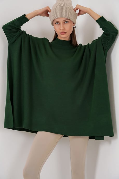 Oversized Halflange Col Lange Mouwen Gebreide Trui - Image 4