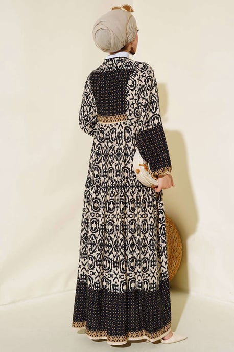 Geprinte V-hals Maxi-jurk - Image 4