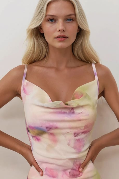 Geprinte Bodycon Maxi Tulle Jurk - Image 3