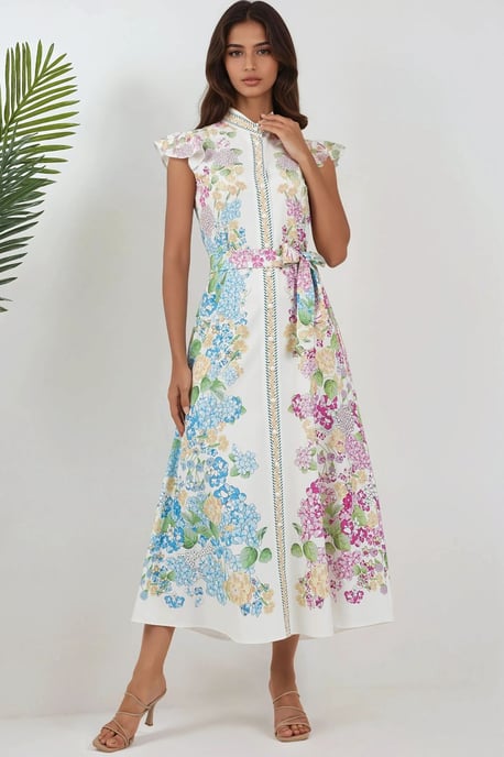 Bloemige Tippet Maxi Jurk - Image 1