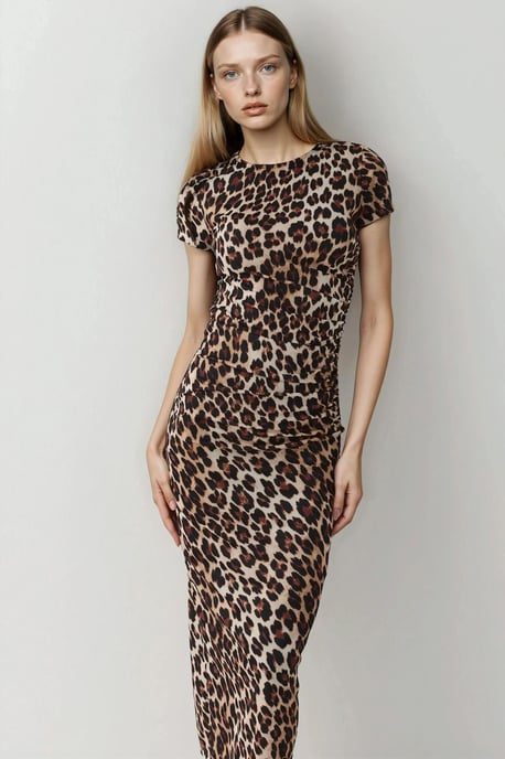 Leopardprint Aansluitend Maxidress - Image 1