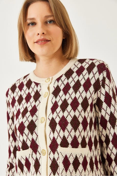 Jacquard Gebreide Cardigan met Zakken - Image 4