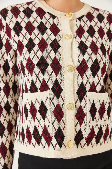 Jacquard Gebreide Cardigan met Zakken - Image 6