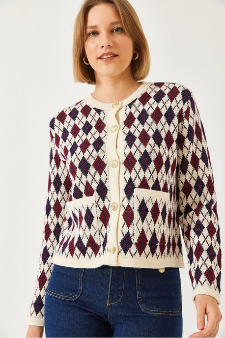 Jacquard Gebreide Vest met Zakken - Image 3