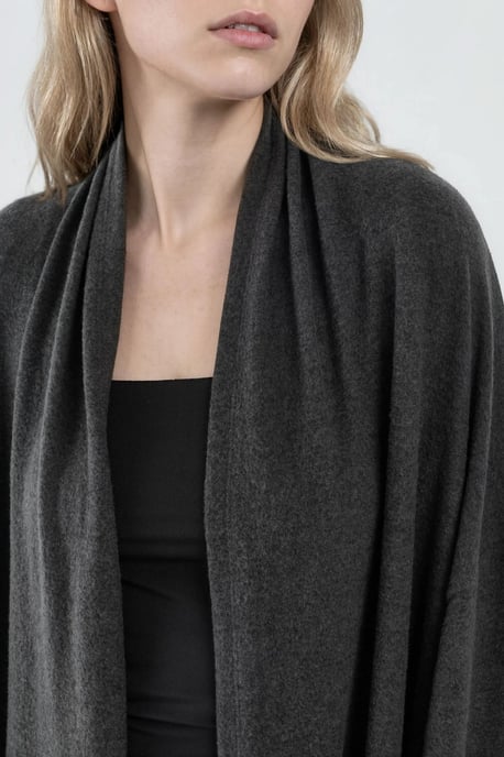 Relaxed Fit Langlijn Open-Front Sjawl Kraag Gebreide Cardigan - Image 6