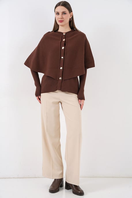 Geribbelde Textuur Lange Mouwen Knopen Cardigan - Image 2