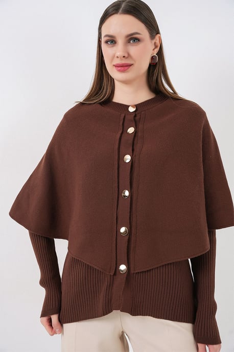 Geribbelde Textuur Lange Mouwen Knopen Cardigan - Image 5