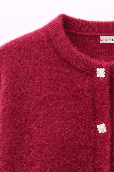 Oversized Jacquard Knopen Cardigan - Image 2