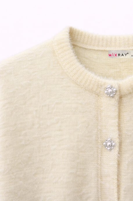 Oversized Jacquard Knopen Cardigan - Image 2