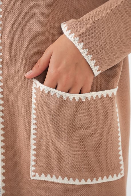 Lange Brei Cardigan met Steekdetails - Image 6