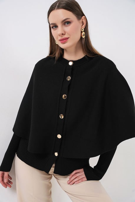 Geribbelde Textuur Lange Mouwen Knopen Cardigan - Image 1