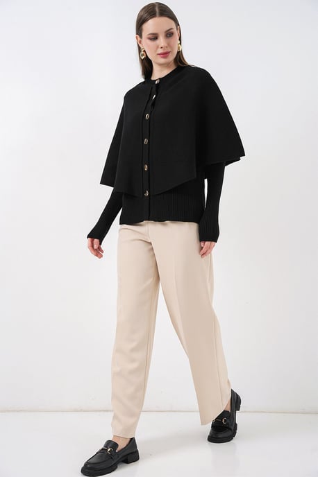 Geribbelde Textuur Lange Mouwen Knopen Cardigan - Image 2