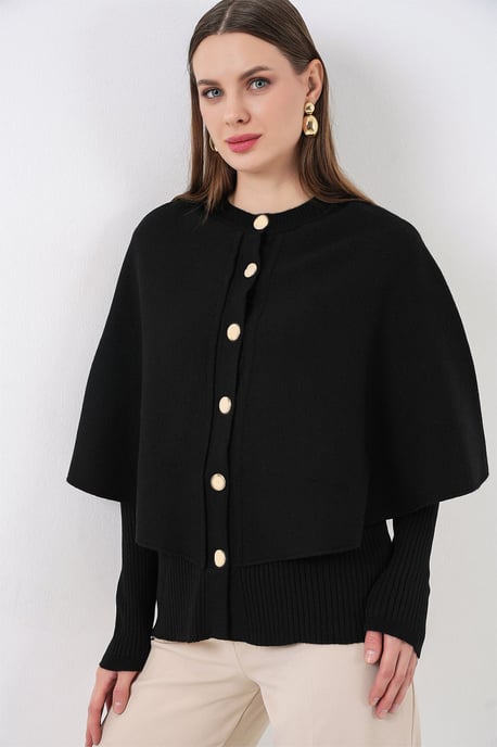 Geribbelde Textuur Lange Mouwen Knopen Cardigan - Image 3