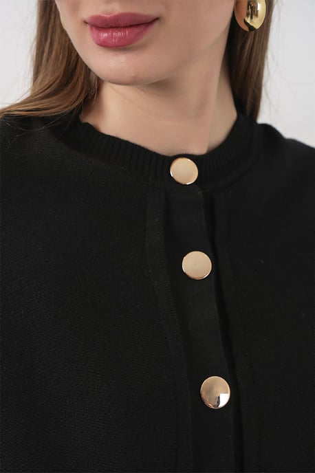 Geribbelde Textuur Lange Mouwen Knopen Cardigan - Image 6