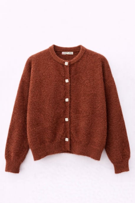 Oversized Jacquard Knopen Cardigan - Image 1