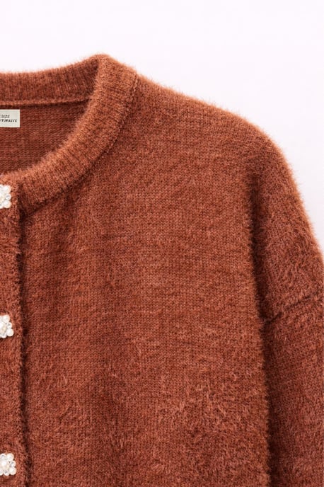 Oversized Jacquard Knopen Cardigan - Image 2