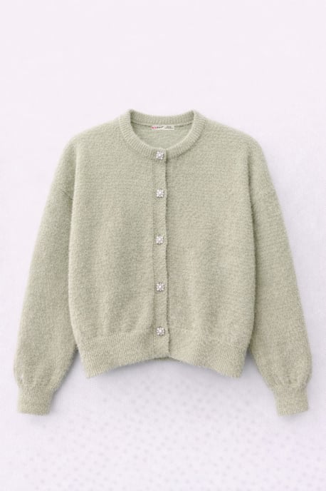 Oversized Jacquard Knopen Cardigan - Image 1