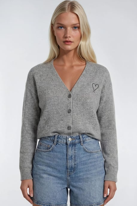 Oversized Gebreide Cardigan met Hartdetail - Image 2