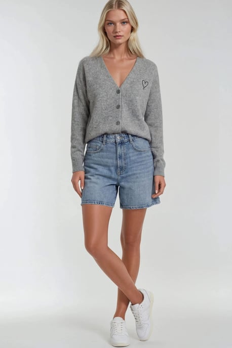 Oversized Gebreide Cardigan met Hartdetail - Image 4