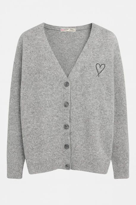 Oversized Gebreide Cardigan met Hartdetail - Image 5